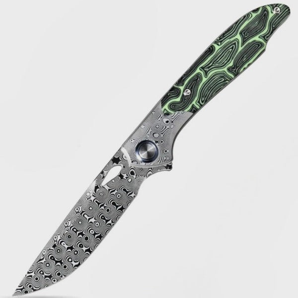 Couteau Pliant En Damas Haut De Gamme