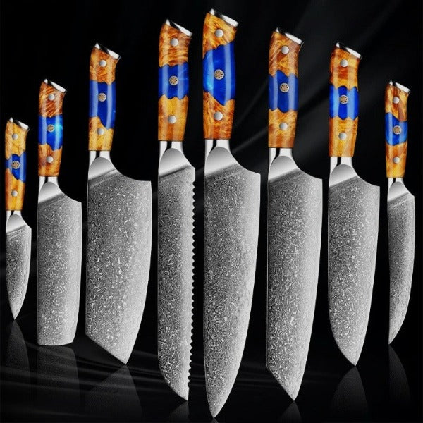 Set Couteaux Japonais Damas