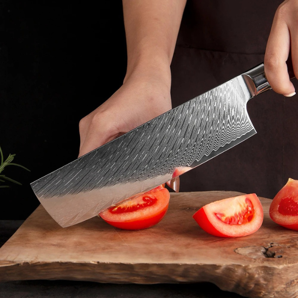 Couteau Cuisine Japonais Manche Rouge
